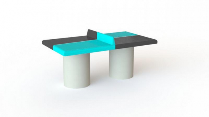 TABLE BLEU ET CYAN 